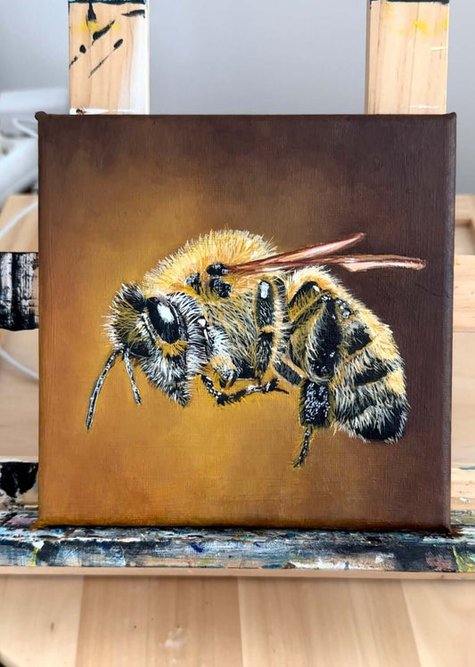 Wasp, oil painting, 15x15cm