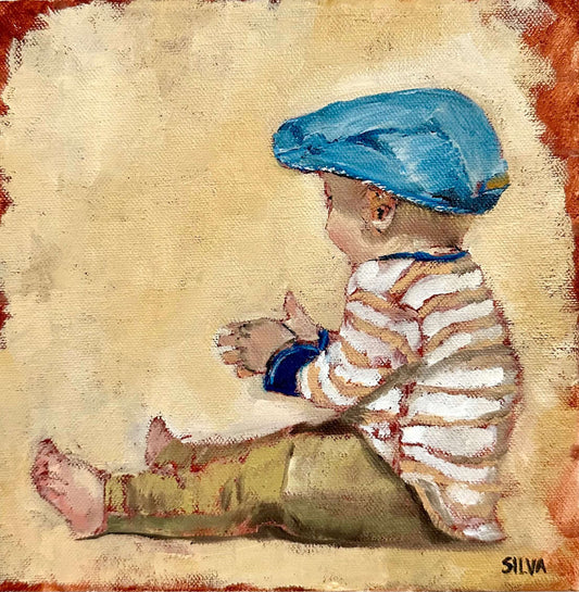 Baby boy, oil painting, 20x20cm